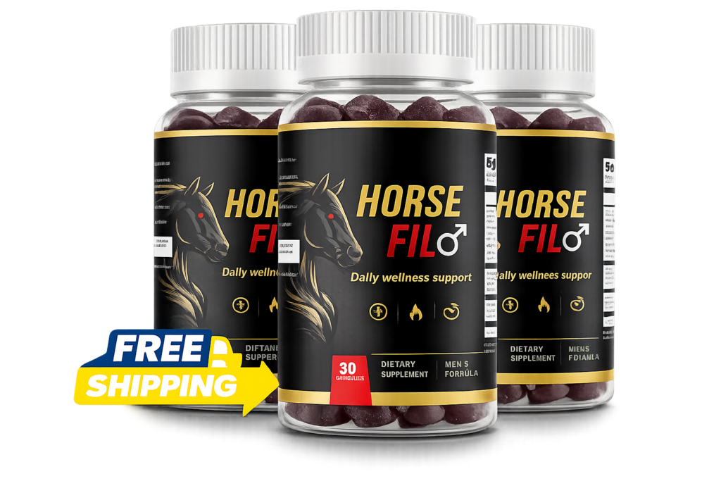 Horse Fil 3-bottle pack with free shipping badge — 90 gummies male dietary supplement for energy, stamina, vitality and performance support