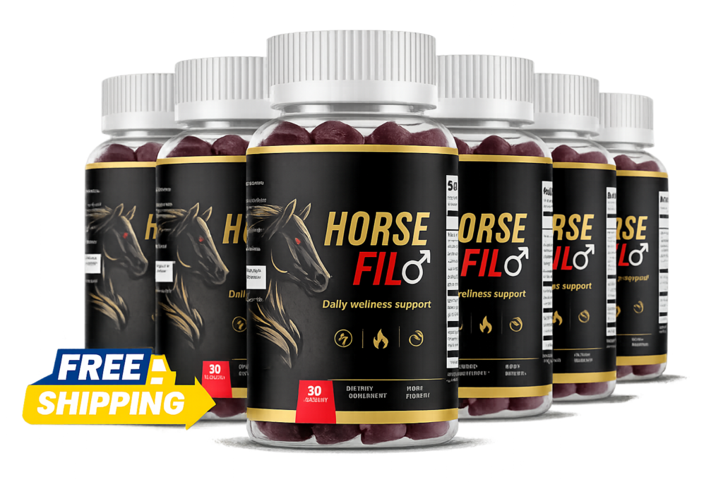 Horse Fil 6-bottle Best Value pack with free shipping badge — 180 gummies male dietary supplement for energy, stamina, vitality and performance